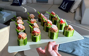 Mischievous Harissa tuna cucumber cups